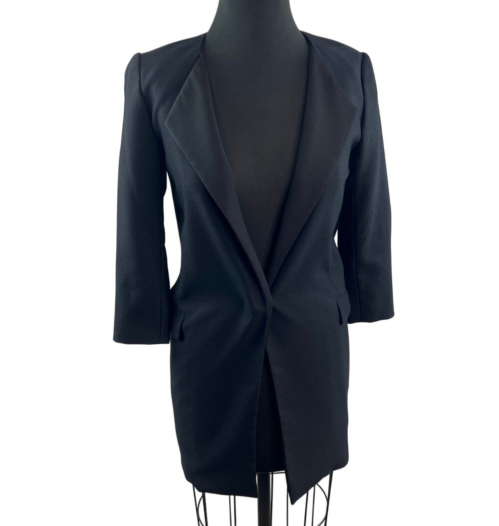 By Malene Birger Lanoa Woven Blazer Gathered Shoulder Single Breasted Size 32